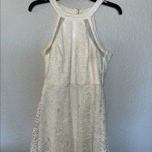 White Lace Short Formal Dress